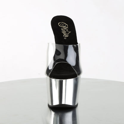 ADORE-701 Pleaser Silver Chrome 7 Inch Pole Dance Exotic Heels