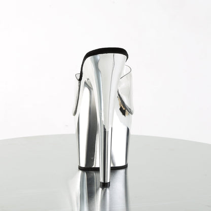 ADORE-701 Pleaser Silver Chrome 7 Inch Pole Dance Exotic Heels