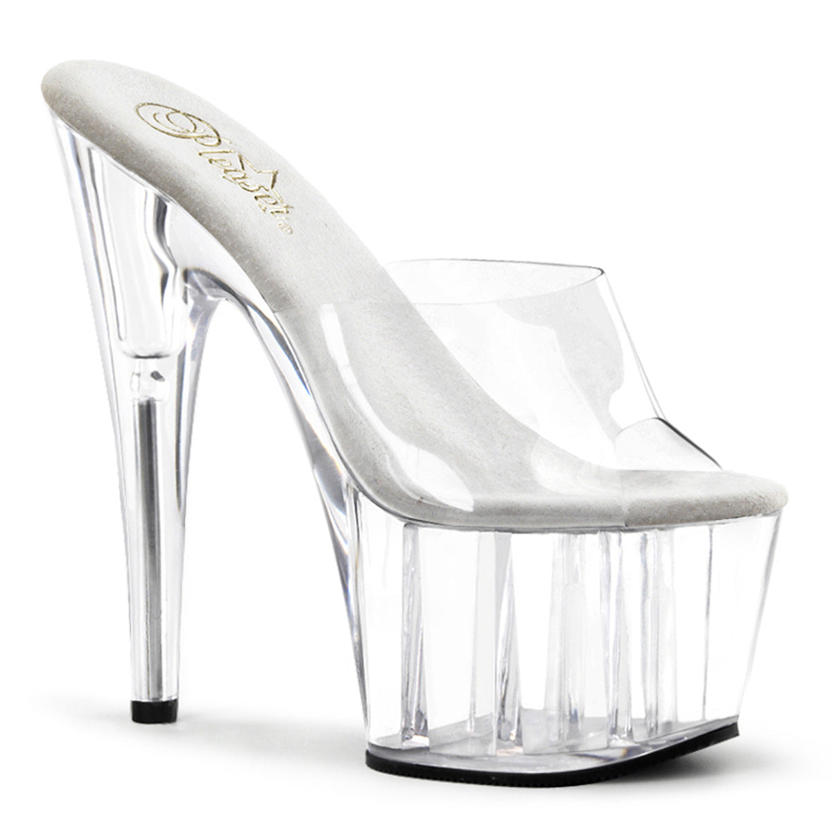 ADORE-701 Pleaser Clear 7 Inch Pole Dancing Exotic Heels Clear
