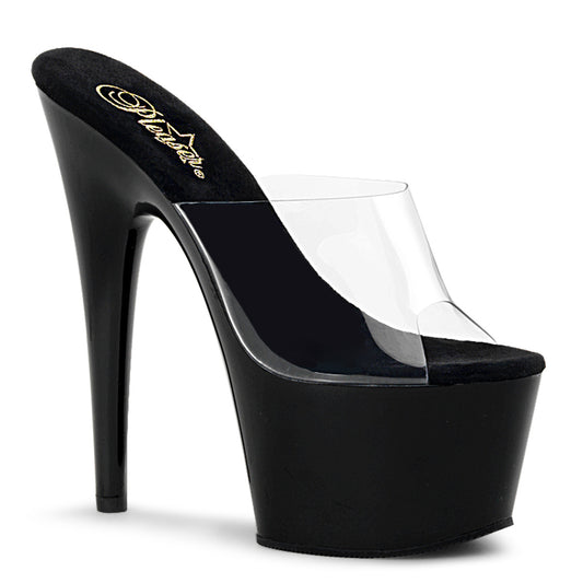 ADORE-701 Pleaser Clear Black 7 Inch Erotic Platform Platform Shoes