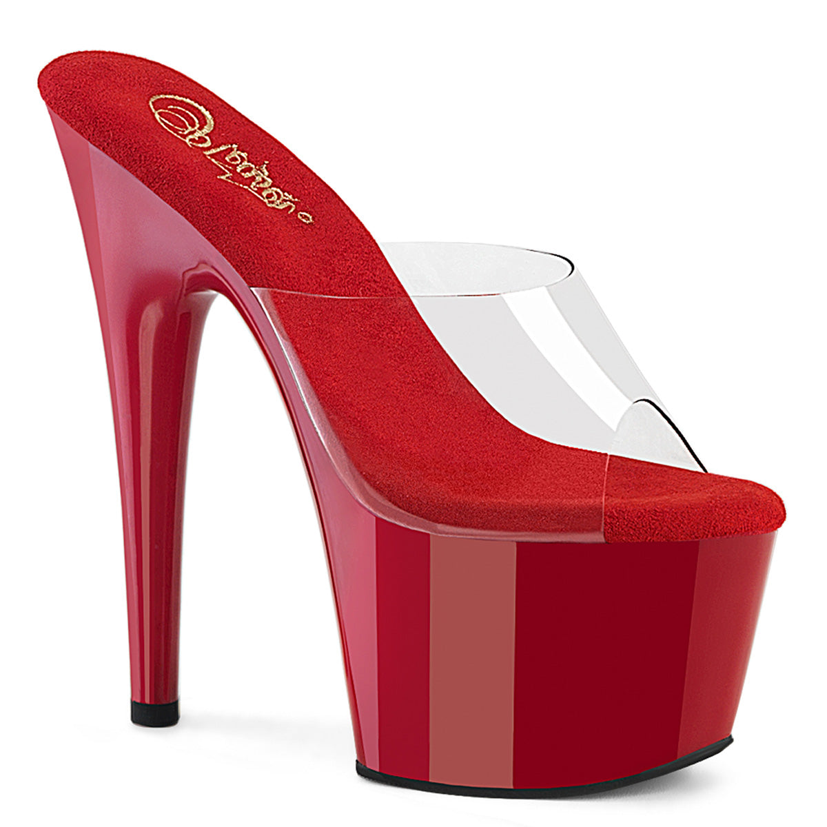 ADORE-701 Pleaser Clear/Red Sexy Platform Shoes (Pole Dancing Heels)