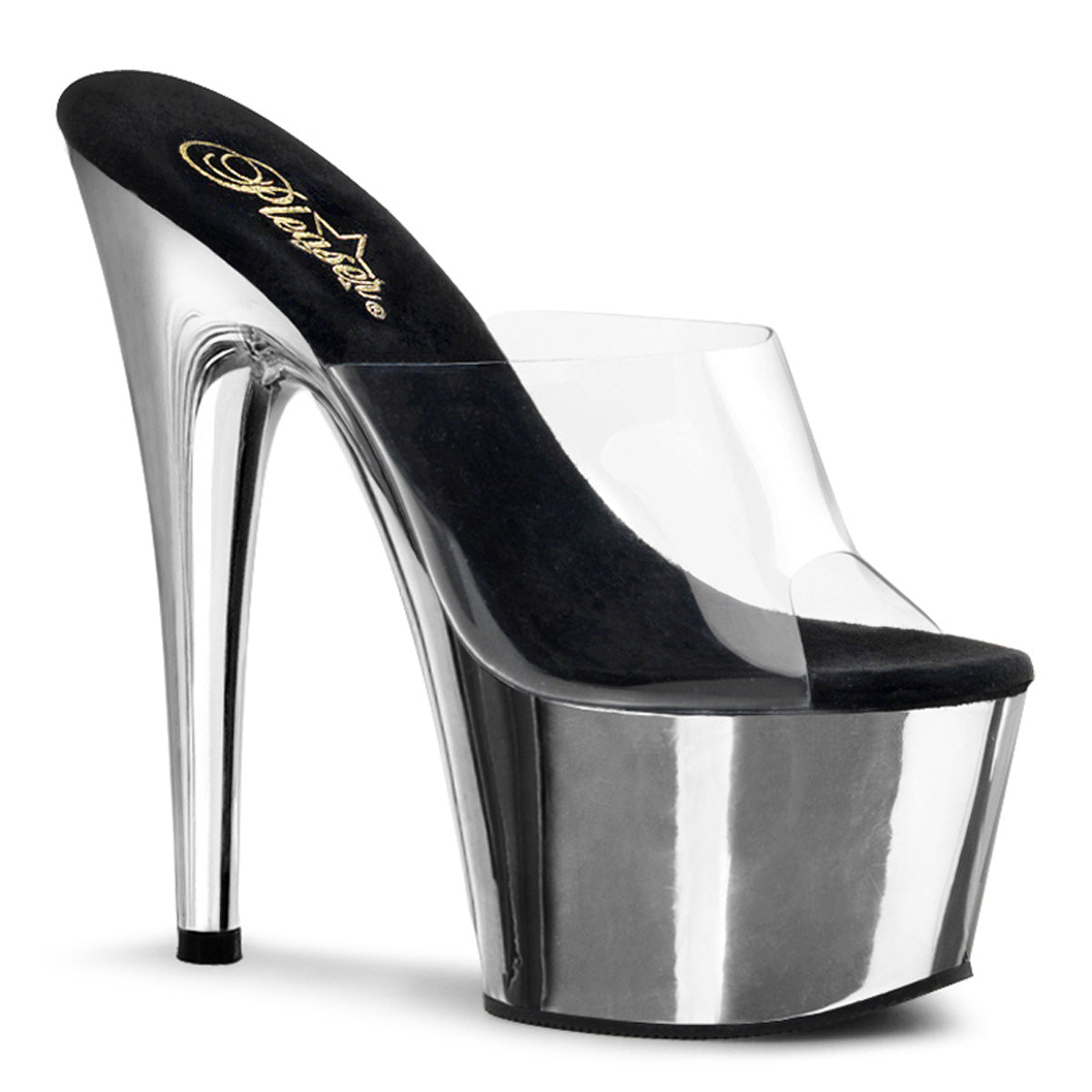 ADORE-701 Pleaser Silver Chrome 7 Inch Pole Dance Exotic Heels