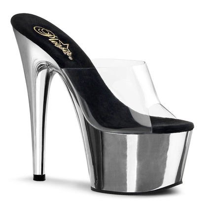 ADORE-701 Pleaser Silver Chrome 7 Inch Pole Dance Exotic Heels