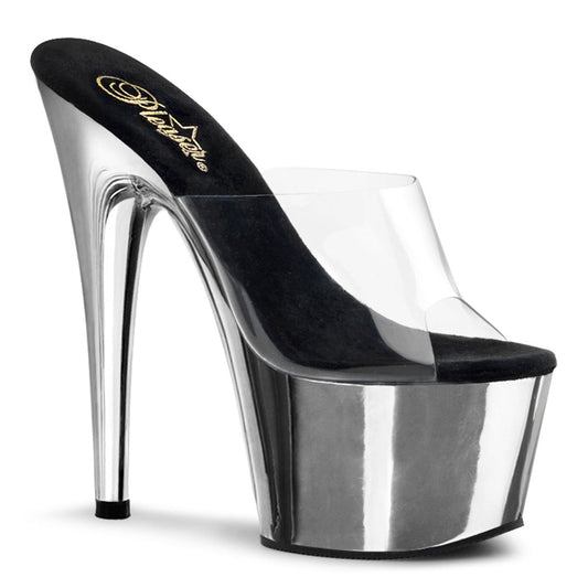 ADORE-701 Pleaser Silver Chrome 7 Inch Pole Dance Exotic Heels