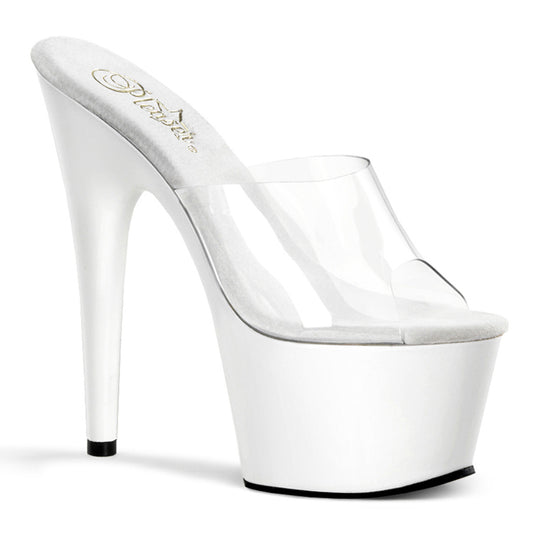 ADORE-701 Pleaser White 7 Inch Fetish Platform Exotic Heels