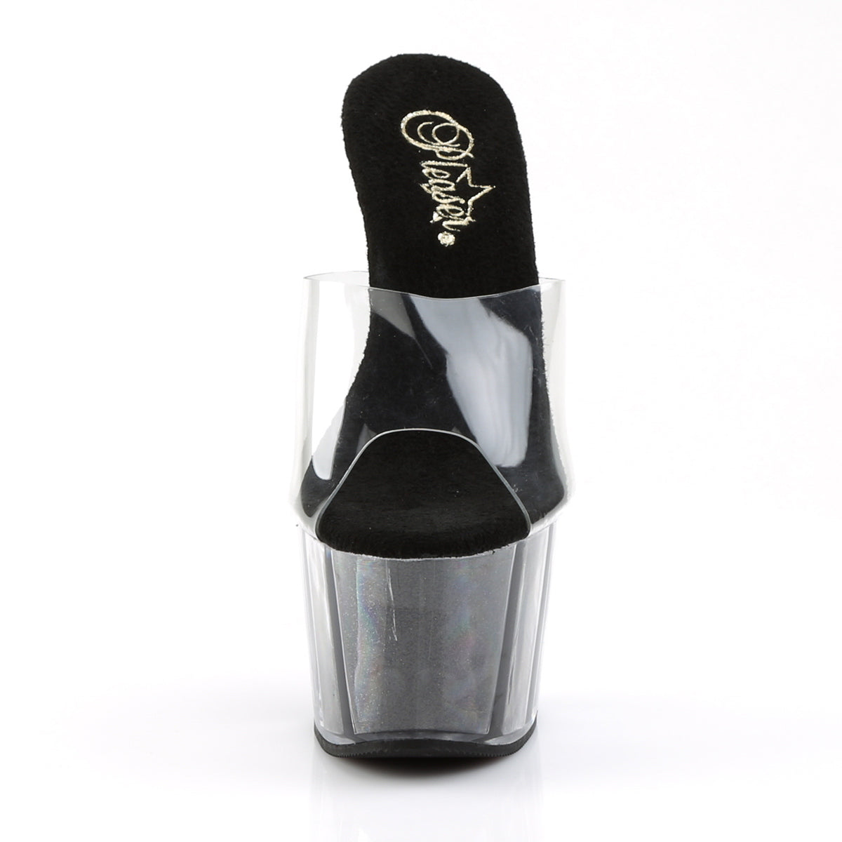 ADORE-701G Pleaser Black Glitter 7 Inch Pole Dance Exotic Heels