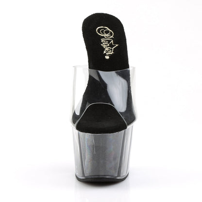 ADORE-701G Pleaser Black Glitter 7 Inch Pole Dance Exotic Heels