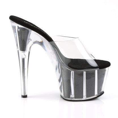 ADORE-701G Pleaser Black Glitter 7 Inch Pole Dance Exotic Heels