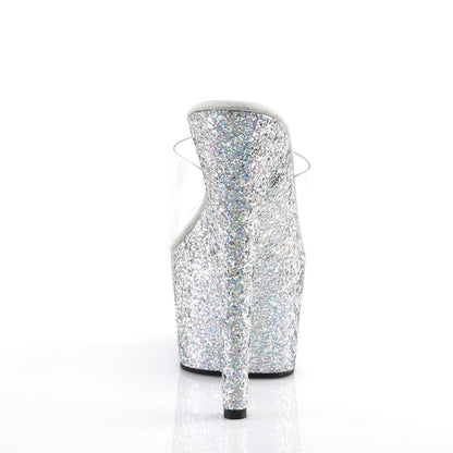ADORE-701LG Pleaser Silver Glitter 7 Inch Lap Dance Platform Shoes