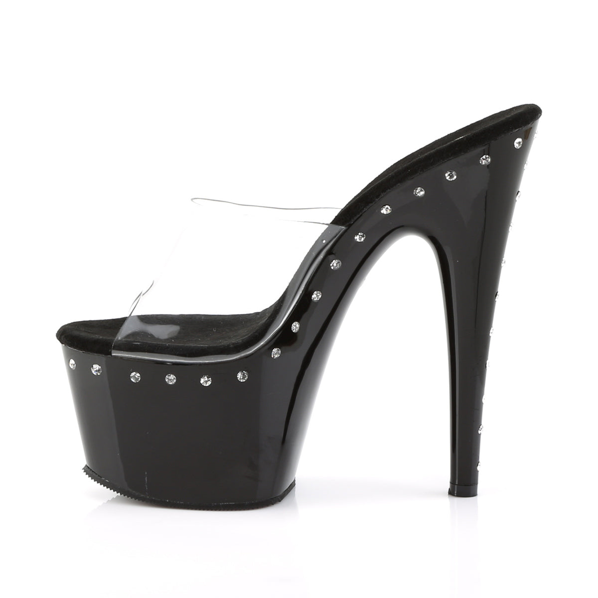 ADORE-701LS Pleaser Clear Black 7 Inch Exotic Dancing Platform Shoes