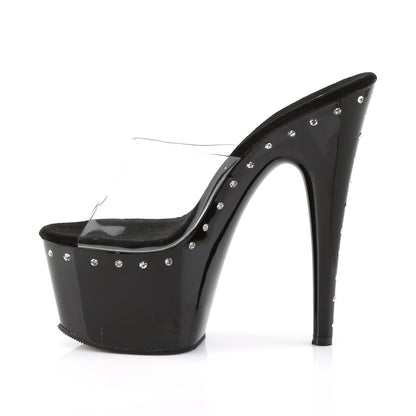 ADORE-701LS Pleaser Clear Black 7 Inch Exotic Dancing Platform Shoes
