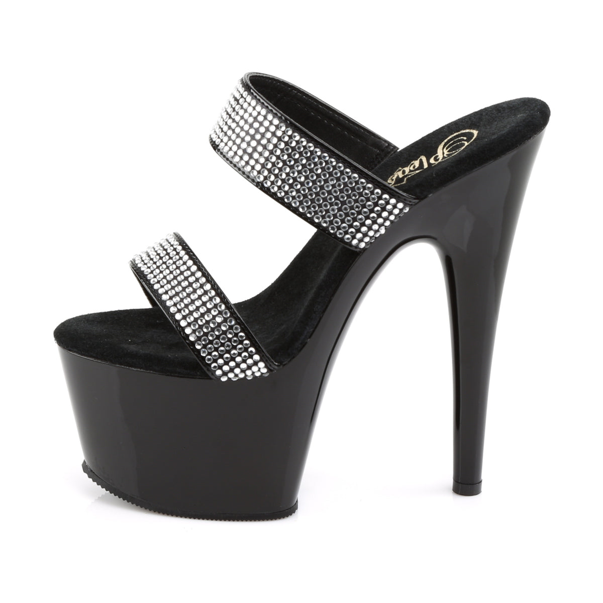 ADORE-702-2 Pleaser Black 7 Inch Lap Dance Platform Shoes