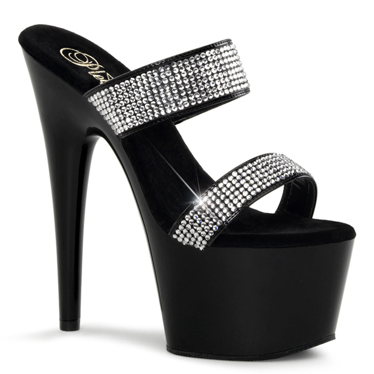 ADORE-702-2 Pleaser Black 7 Inch Lap Dance Platform Shoes Black