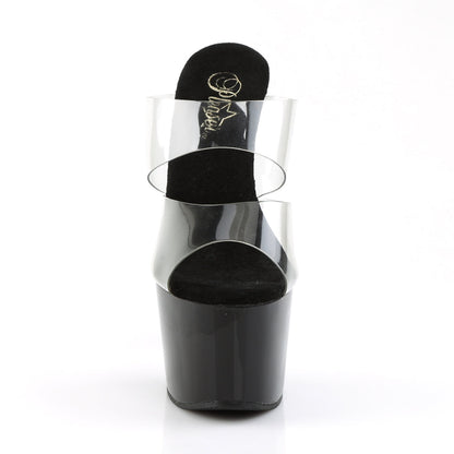 ADORE-702 Pleaser Clear Black 7 Inch Exotic Dance Platform Shoes