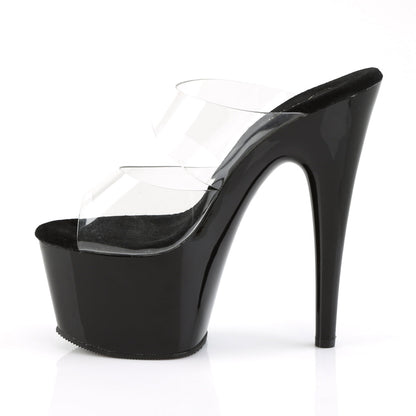ADORE-702 Pleaser Clear Black 7 Inch Exotic Dance Platform Shoes