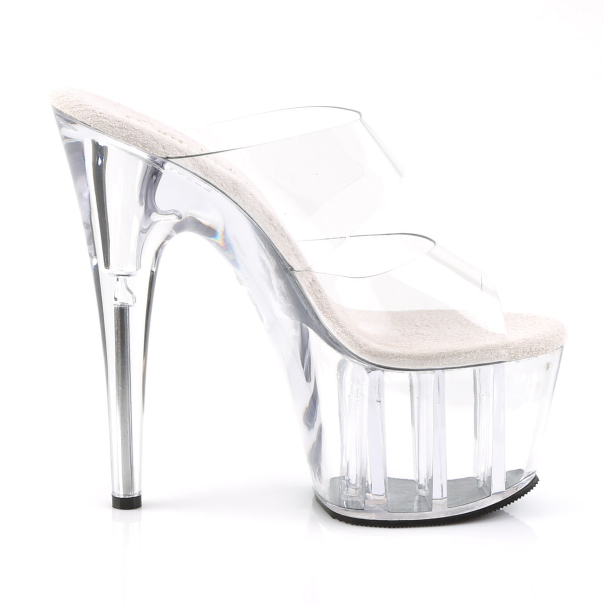 ADORE-702 Pleaser Clear 7 Inch Dancers Platform Shoes