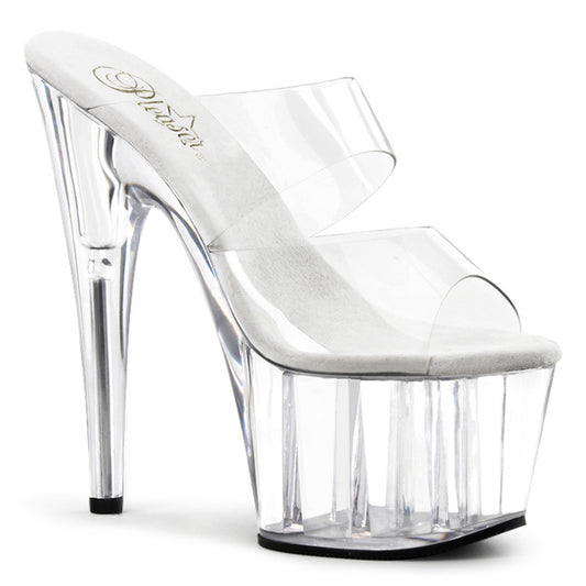Pleaser ADORE-702 Clear Platform Mules - 7 Inch Heels