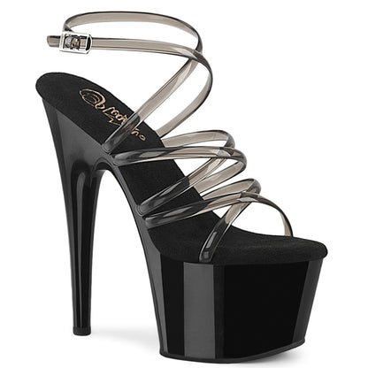 Pleaser ADORE-706 Smoke / Black Platform Sandals - 7 Inch Heels