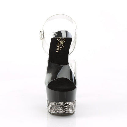 ADORE-708-3 Pleaser Clear Pewter 7 Inch Strippers Platform Shoes