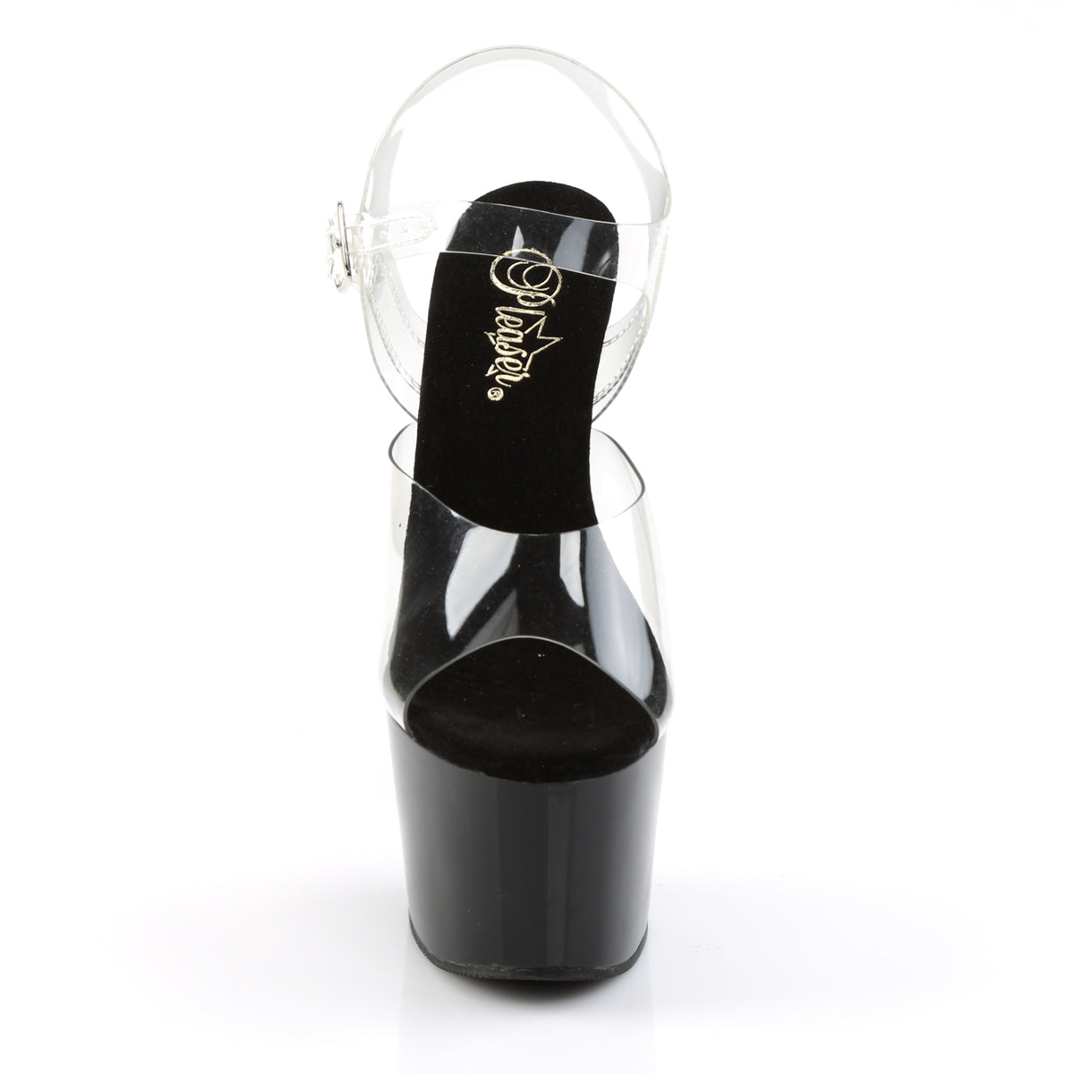 ADORE-708 Pleaser Clear Black 7 Inch Pole Dancer Platform Shoes