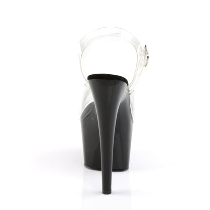 ADORE-708 Pleaser Clear Black 7 Inch Pole Dancer Platform Shoes