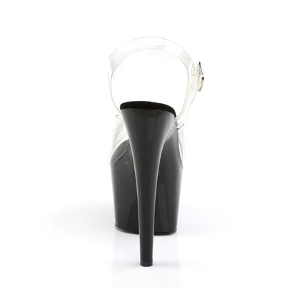 ADORE-708 Pleaser Clear Black 7 Inch Pole Dancer Platform Shoes