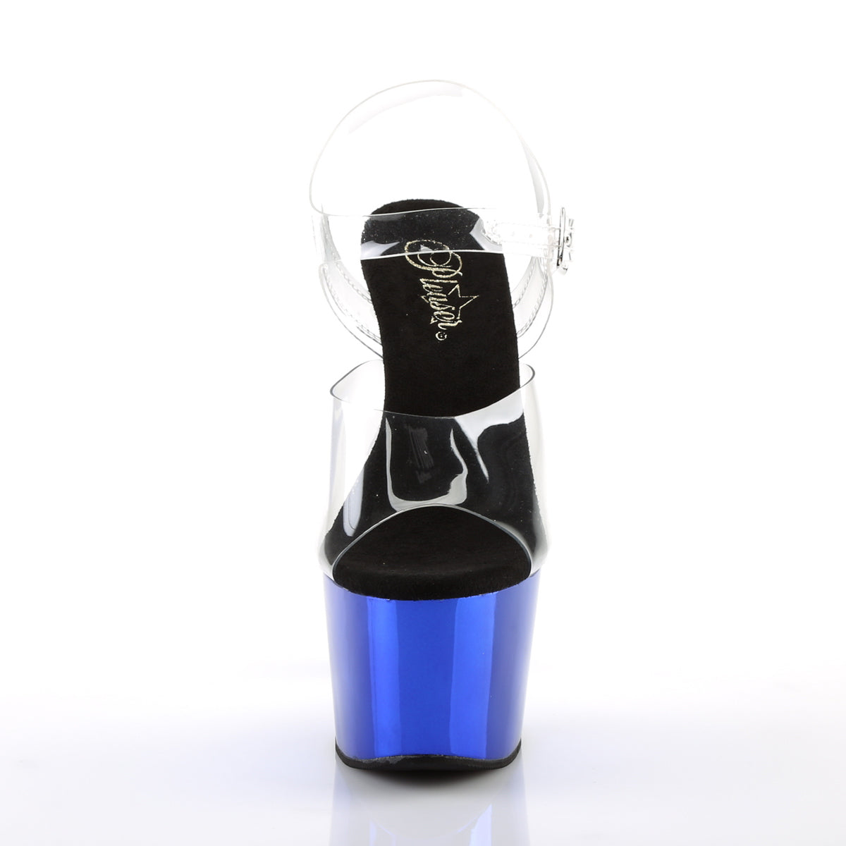 ADORE-708 Pleaser Blue Chrome 7 Inch Stripper Platform Shoes