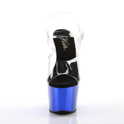 ADORE-708 Pleaser Blue Chrome 7 Inch Stripper Platform Shoes