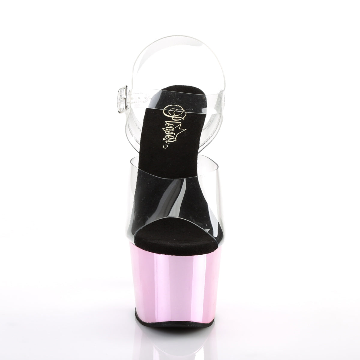 ADORE-708 Pleaser Baby Pink Chrome 7 Inch Exotic Dance Platform Shoes