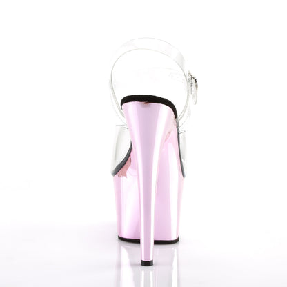 ADORE-708 Pleaser Baby Pink Chrome 7 Inch Exotic Dance Platform Shoes