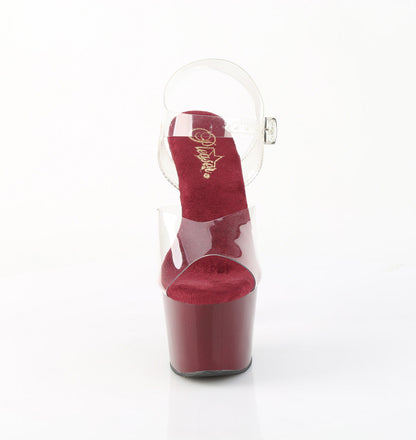 ADORE-708 Pleaser Burgundy 7 Inch Dancers Platform Shoes