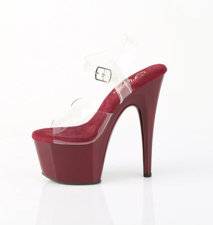 ADORE-708 Pleaser Burgundy 7 Inch Dancers Platform Shoes