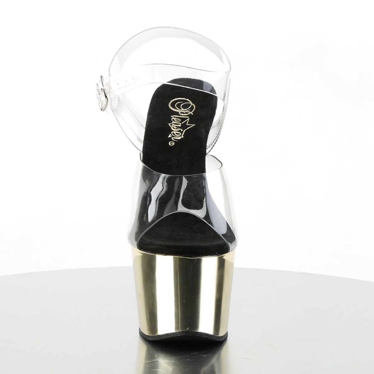 ADORE-708 Pleaser Gold Chrome 7 Inch Fetish Platform Shoes