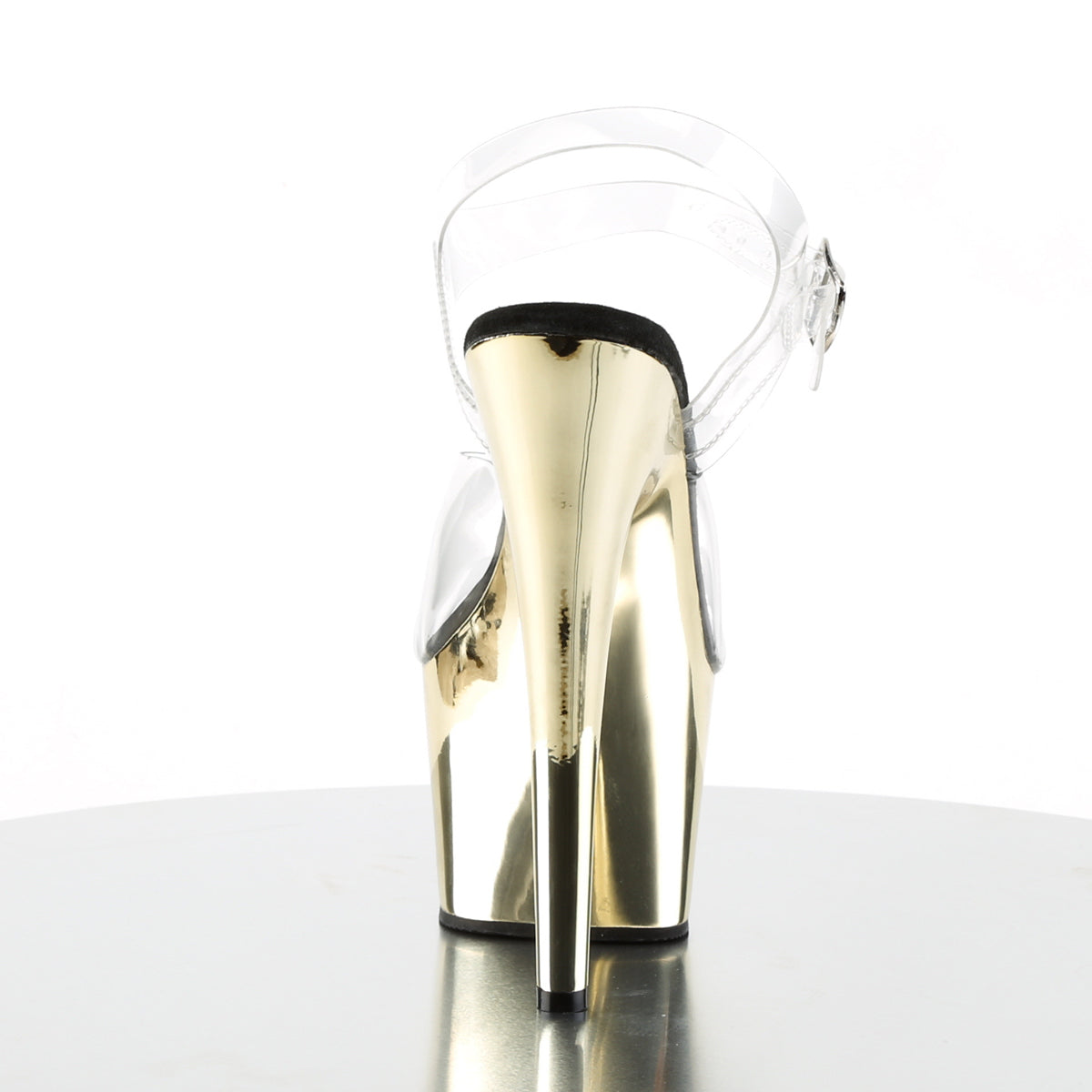 ADORE-708 Pleaser Gold Chrome 7 Inch Fetish Platform Shoes