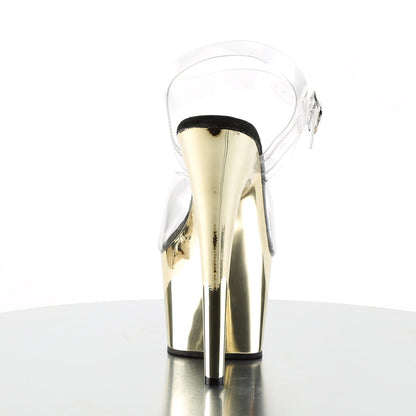 ADORE-708 Pleaser Gold Chrome 7 Inch Fetish Platform Shoes