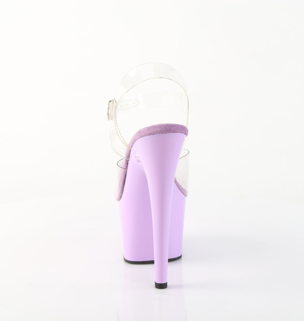 Pleaser ADORE-708 Clear / Lavender Platform Sandals - 7 Inch Heels