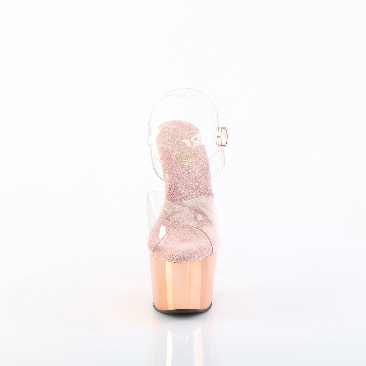 adore 708 pleaser pole dancing shoes clr matching rose gold chrome