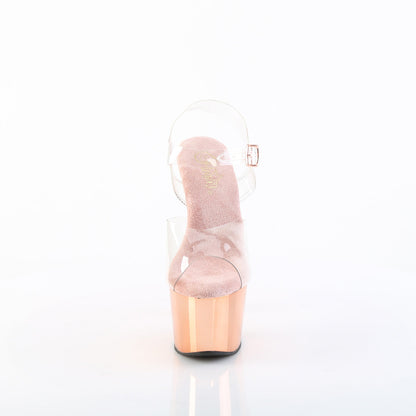 adore 708 pleaser pole dancing shoes clr matching rose gold chrome