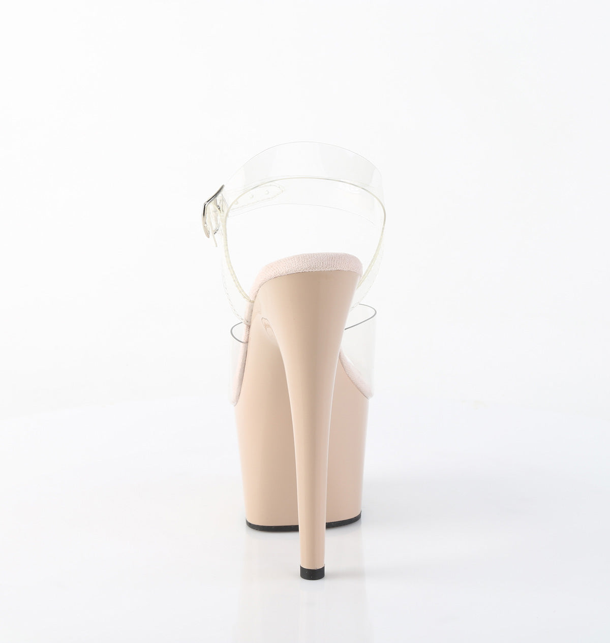 Pleaser ADORE-708 Clear / Nude Platform Sandals - 7 Inch Heels