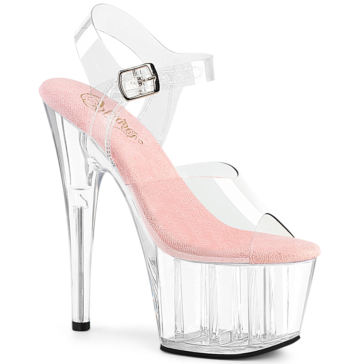 ADORE-708 Pleaser Baby Pink 7 Inch Pole Dancer Platform Shoes Clr-B. Pink Clr