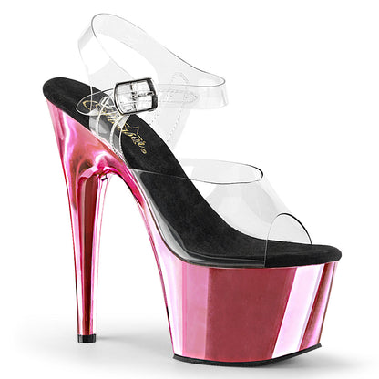 ADORE-708 Pleaser Baby Pink Chrome 7 Inch Exotic Dance Platform Shoes