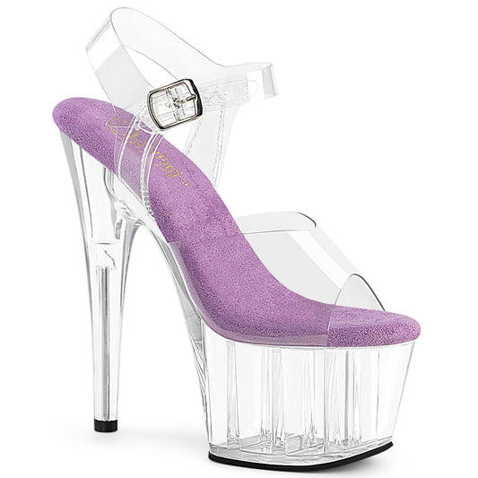 ADORE-708 Pleaser Clear/Lavender Sexy Platform Shoes (Pole Dancing Heels)