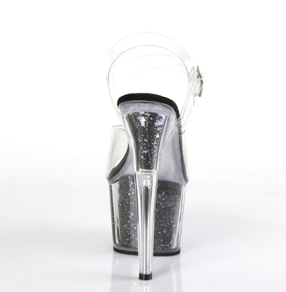 ADORE-708CG Pleaser Clear Black 7 Inch Glamour Platform Shoes