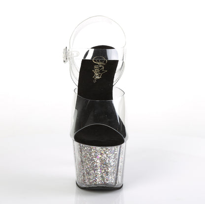 ADORE-708CG Pleaser Silver 7 Inch Fetish Platform Shoes