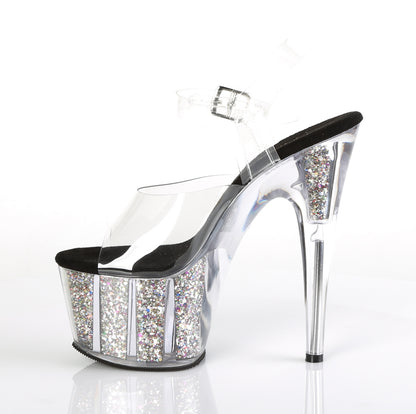 ADORE-708CG Pleaser Silver 7 Inch Fetish Platform Shoes