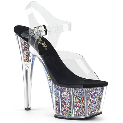 ADORE-708CG Pleaser Silver 7 Inch Fetish Platform Shoes