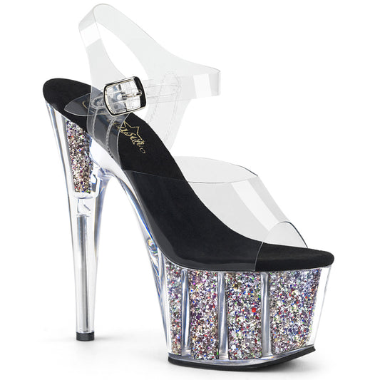 ADORE-708CG Pleaser Silver 7 Inch Fetish Platform Shoes