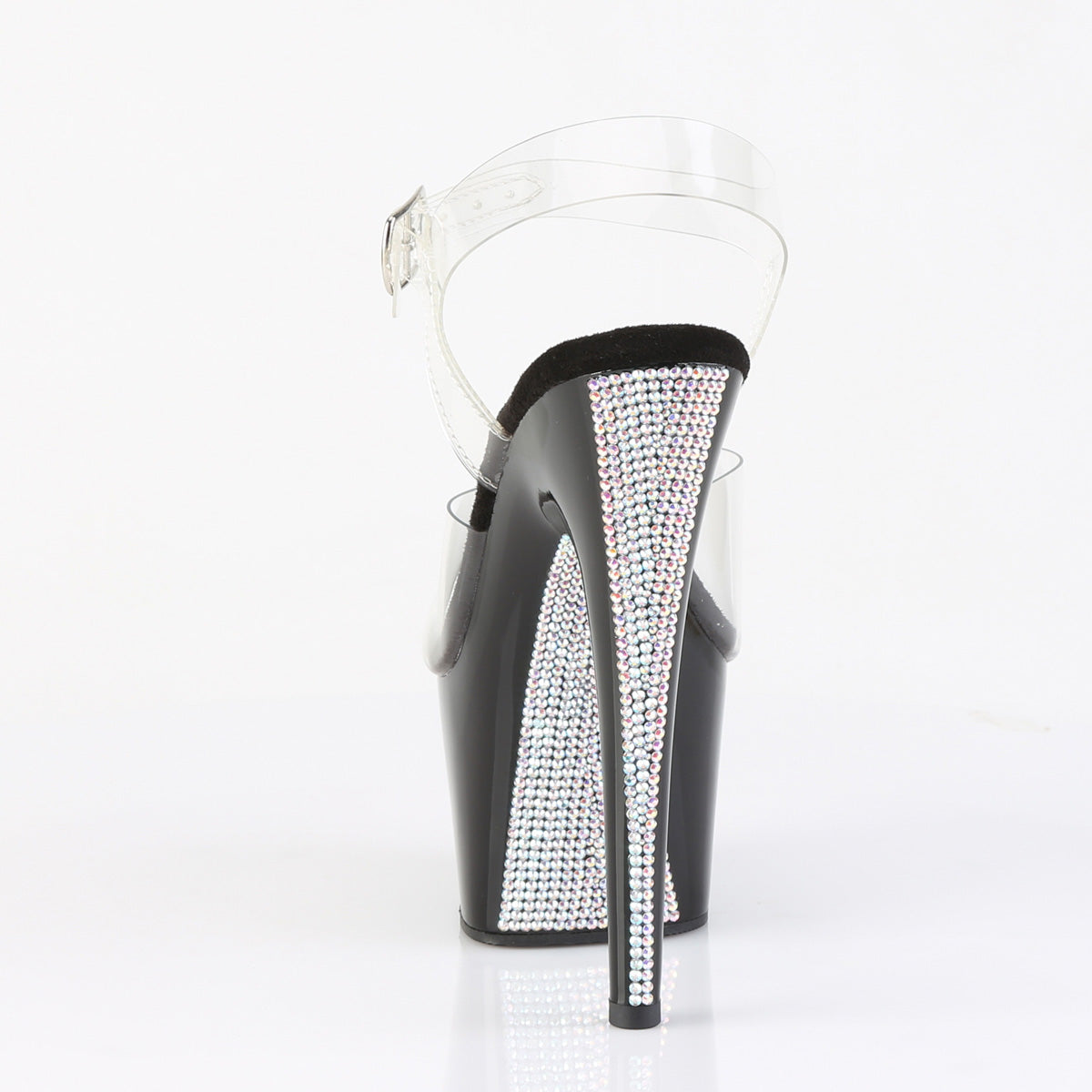 ADORE-708CRS-2 Pleaser Clear/Black/Silver Sexy Platform Shoes (Pole Dancing Heels)