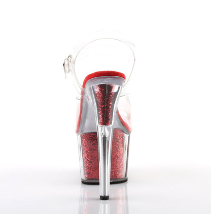 ADORE-708G Pleaser Red Glitter 7 Inch Pole Heels Platform Shoes