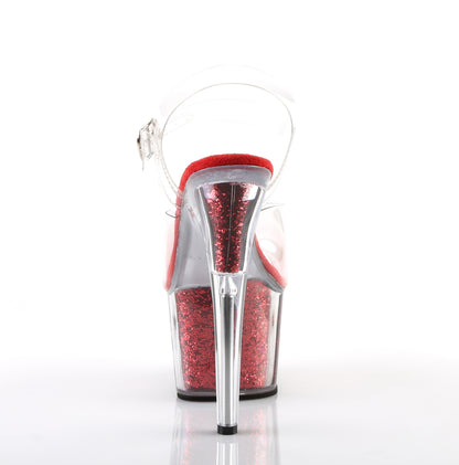ADORE-708G Pleaser Red Glitter 7 Inch Pole Heels Platform Shoes